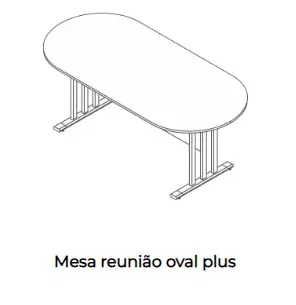 Mesa de reunião oval - Linha Plus