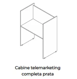 Cabine de telemarketing completa - Linha Prata
